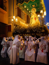 Step From The Virgin Mary In The Holy Week Of Teruel. Spain.