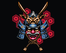 Samurai Head Vector Illustration