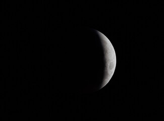 Poster - Beautiful view of a waxing crescent moon on a dark background