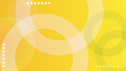 Poster - Abstract gradient yellow background with circular shapes and arrows. Vector stock illustration.