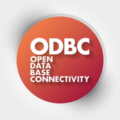 Poster - odbc - open database connectivity acronym, technology concept background