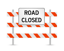 Road Closed Traffic Control Standing Sign Vector