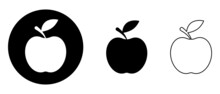 Apple Symbols Set. Vector Icon In Flat And Line Art Style. Symbol For Your Website Design, Logo, App, UI. Vector Illustration, EPS10