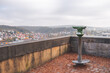 Coin operated public binoculars at the lookout observation point in Heidenheim, Germany