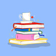 cup of tea on books