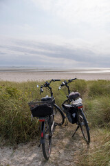 Sticker - Fahrräder, Dünen, Strand, Nordsee	