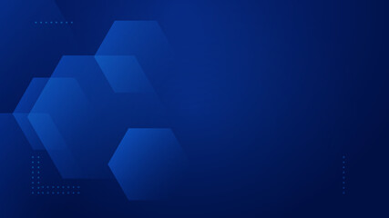Abstract blue geometric background. Futuristic technology concept background with hexagonal elements