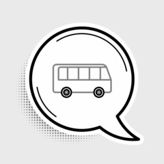 Sticker - Line Bus icon isolated on grey background. Transportation concept. Bus tour transport sign. Tourism or public vehicle symbol. Colorful outline concept. Vector