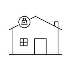 Canvas Print - Home security lock icon vector