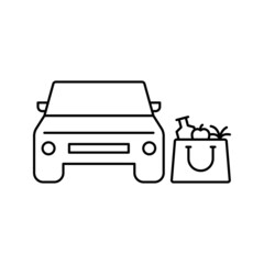 Poster - grocery food delivery car icon