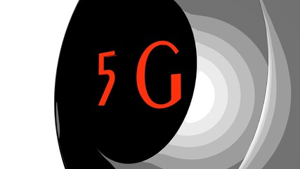 Poster - 5G text. LTE network. Mobile communications. Data transfer.