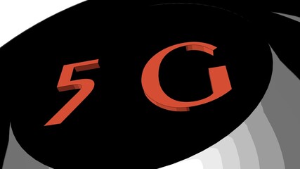 Poster - 5G text. LTE network. Mobile communications. Data transfer.