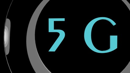 Poster - 5G text. LTE network. Mobile communications. Data transfer.
