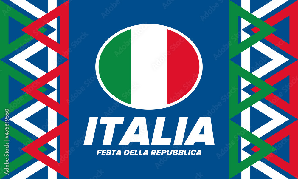 Festa della Repubblica Italiana. Text in italian: Italian Republic Day ...