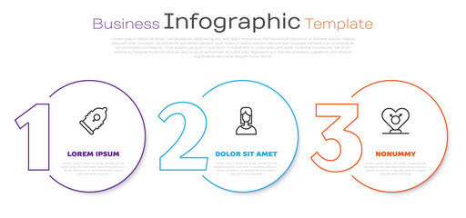 Poster - Set line Condom, Female and Gender. Business infographic template. Vector