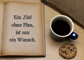 Canvas Print - Ein Ziel ohne Plan, ist nur ein Wunsch.