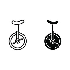 Wall Mural - Unicycle bike icon. Monocycle icon color editable