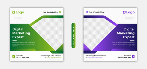 digital marketing social media post ads banner template design with fully editable