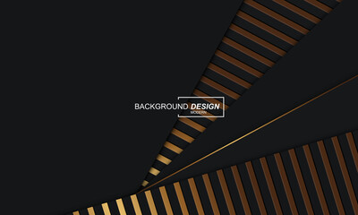 Black with golden lines background modern luxury