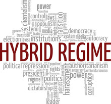 Hybrid Regime Conceptual Vector Illustration Word Cloud Isolated On White Background.