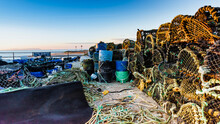 View Of Lobster Pots On The Hard Standing