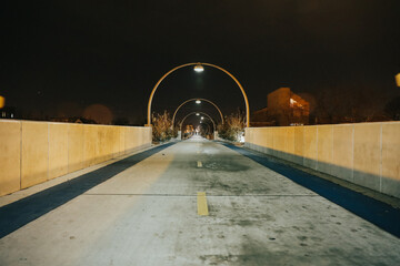 Sticker - Empty suspension bridge at night