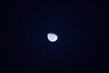 Beautiful Shot Of The Half-moon In A Clear Dark Sky