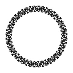 Poster - Elegant black circular vintage pattern on white background. Damask style patterned frame. Vector. For invitations, tattoos, marquetry, ceramic tiles, photo album, logo, icons, lace.