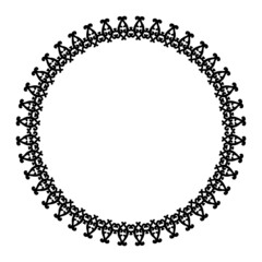 Poster - Vintage circular damask style ornament. Circular pattern of abstract oriental elements. Black and white. Vector. For invitations, tattoos, marquetry, ceramic tiles, photo album, logo, icons, lace.