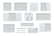 © Aleksandr - Realistic white wall cabinets and shelves collection vector illustration personal things storage