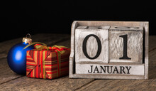 Block Calendar Date 01 And Month January