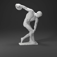 Wall Mural - 3D render art statue sculpture Discobolus Myron