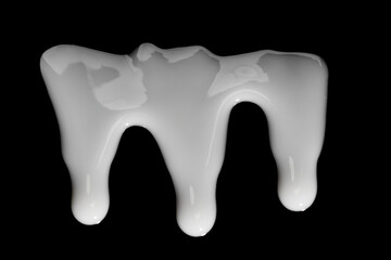 Poster - drops of white glaze isolated on black background