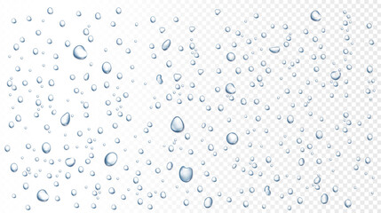 water rain drops on window, shower steam condensation on glass. realistic raining droplets, raindrop