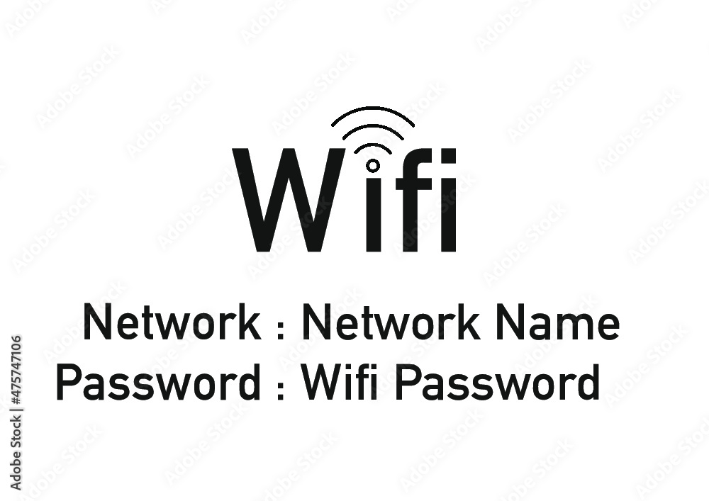 WIFI Password Sign Printable, Editable WiFi Sign Template Stock Vector | Adobe Stock wifi-password-sign-printable-editable-wifi-sign-template-stock-vector-adobe-stock