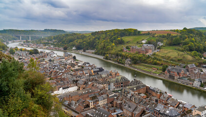 Wall Mural - Aerial view of Dinant with Meuse River, Dinant, Belgium.