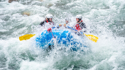 Whitewater rafting adventure in the middle of the Norway