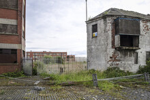 View Of Derelict Dockside Buildings Of The Former Fishing Port In Kingston-upon-Hull