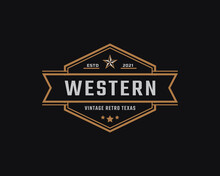 Classic Vintage Retro Label Badge For Western Country Texas Logo Design Inspiration