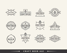 Set Of Classic Vintage Retro Label Badge For Hops Craft Beer Ale Brewery Logo Design Inspiration