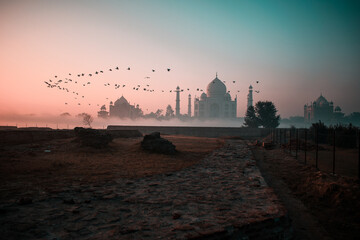 Canvas Print - Beautiful shot of Mehtab Bagh Agra India!