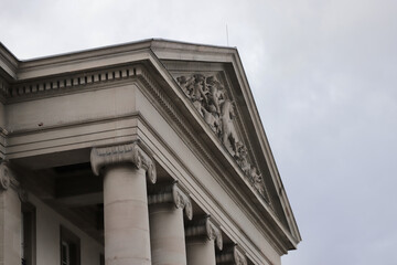 Canvas Print - Closeup shot of details of a carved facade of a building