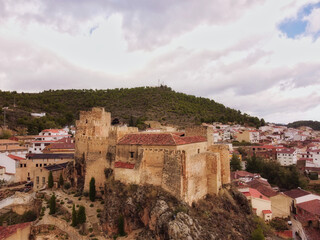 Wall Mural - Cityscape of Yeste, with medieval buildings in Albacete, Castilla la Mancha, Spain