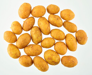 Canvas Print - Crunchy Coated Peanuts on White Background