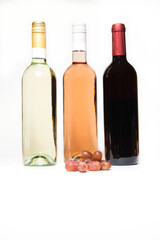 Poster - Wine bottles on a white background