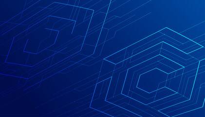 Poster - abstract lines and dots connect background. technology connection digital data and big data concept.