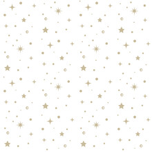 Gold Star Seamless Pattern On White Background