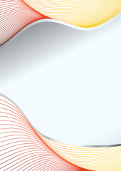 Sticker - Red and Yellow Flow Curves Background with Space for Your Text
