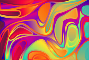 Wall Mural - Pink Red and Yellow Psychedelic Background