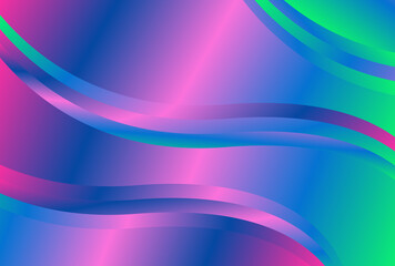 Sticker - Abstract Blue Pink and Green Gradient Wave Background